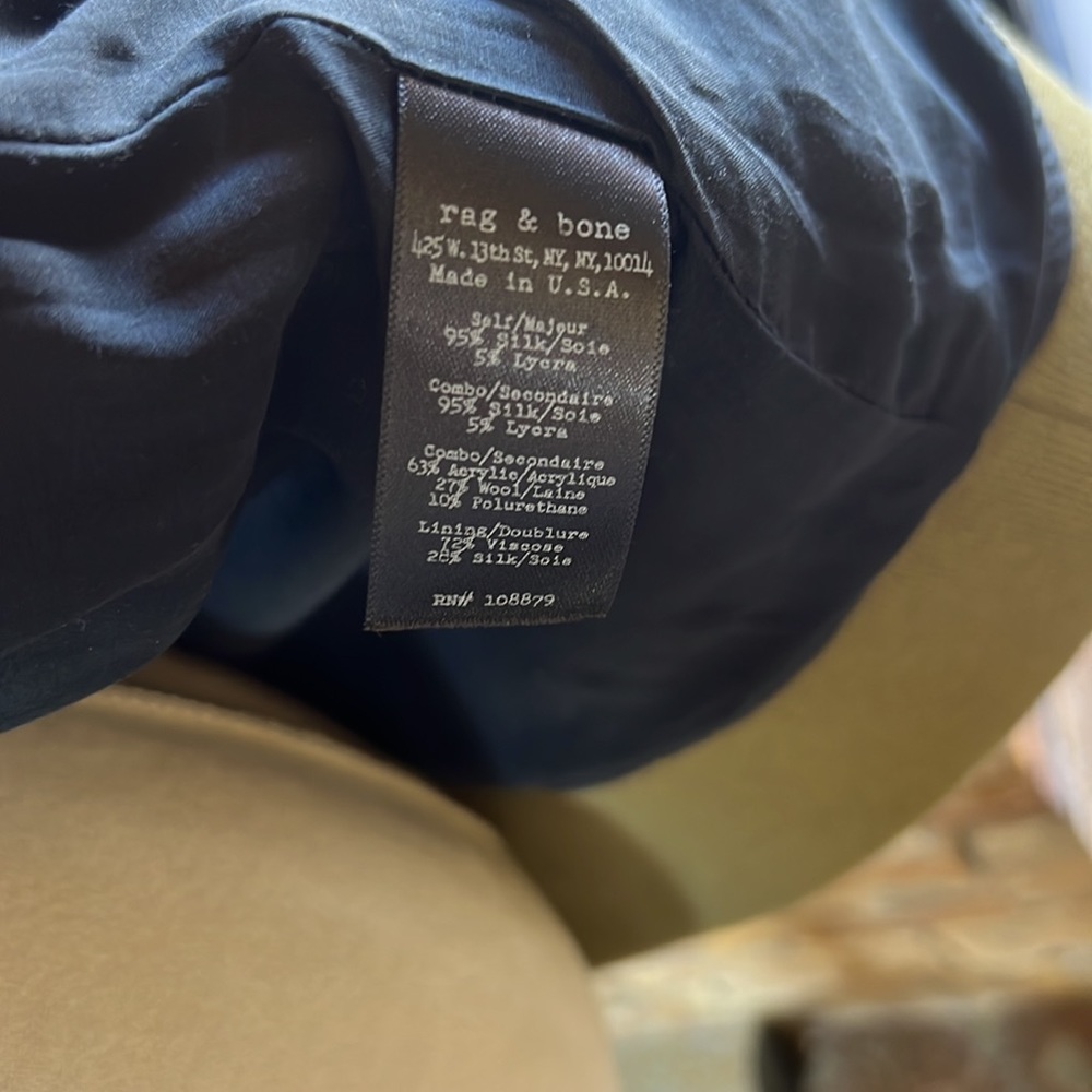 Rag & Bone silk Bomber jacket like new size L - Picture 5 of 6